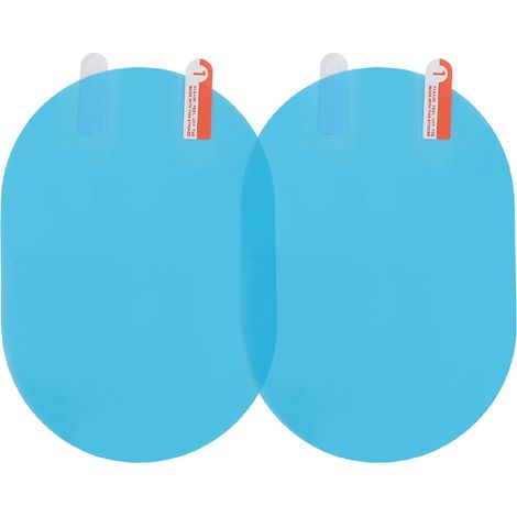 Rétroviseur Voiture Film Anti-Pluie Anti-Buée Protection Pluie Adhésif Ovale Bleu 100x145mm (1/5)