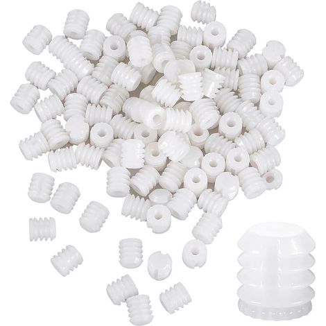 100 Pièces Charnière d'Armoire Insert en Plastique Vis d'Armoire Cheville en Plastique Blanc Petit 0.33 x 0.39 Pouce Remplacement Dilatation Cheville Ecrou pour Porte Table Armoire Meuble (1/2)