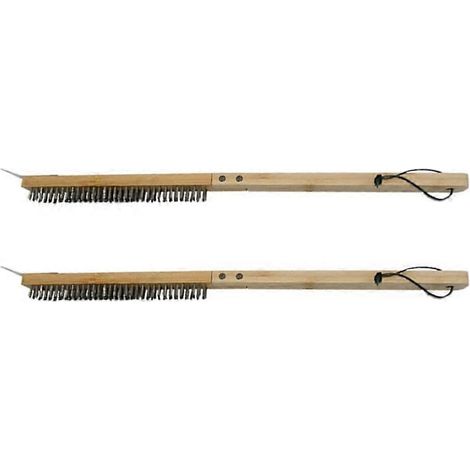 Outil à pizza, grattoir pour barbecue, brosse résistante à la chaleur, brosse pour four, brosse à long manche (1/4)