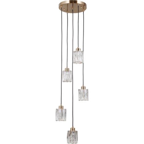 Torno 5 E14 goldene Pendelleuchte italux PND-40813-5R-HBR (1/2)