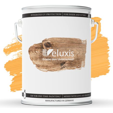 Holzlasur Holzlasur außen – Holzschutzlasur Kiefer, 2,5L, seidenglänzend, lösemittelfrei, UV-stabil, wetterfest, Made in Germany – Veluxis