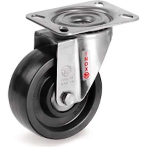 Roulette INOX pivotante Ø 100 mm pour CHARIOT FOUR DE CUISSON de - 20 à 300°C ROULEMENT (1/2)