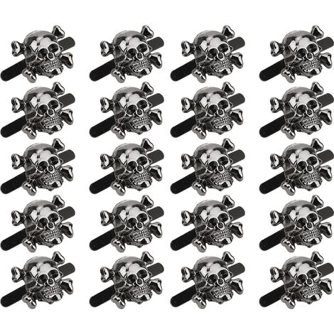 20 pièces de rivets punk en forme de crâne pour bracelets, sacs et vêtements - 13x15mm couleur ruthénium - Accessoires de mode gothique DIY (1/5)
