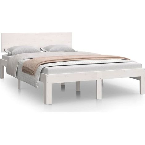Maison Exclusive - Massivholzbett Weiß 120x190 cm (1/5)