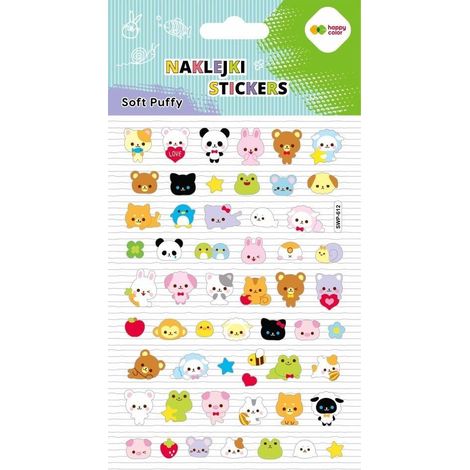 Autocollants animaux 3D doux et moelleux 110x205 couleurs joyeuses