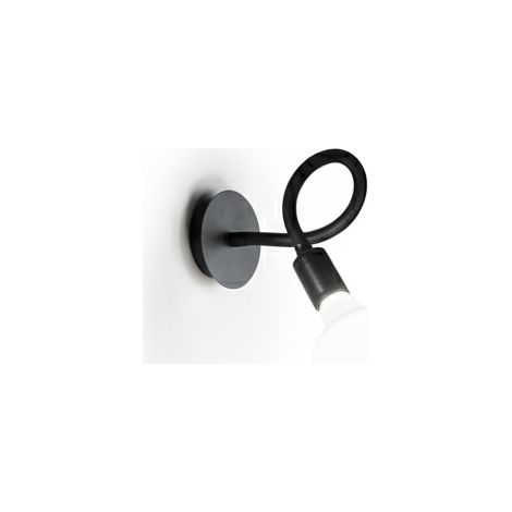 BULBO Applique 1 luce in metallo e gomma colore nero attacco E27 lampadina non inclusa orientabile (1/2)