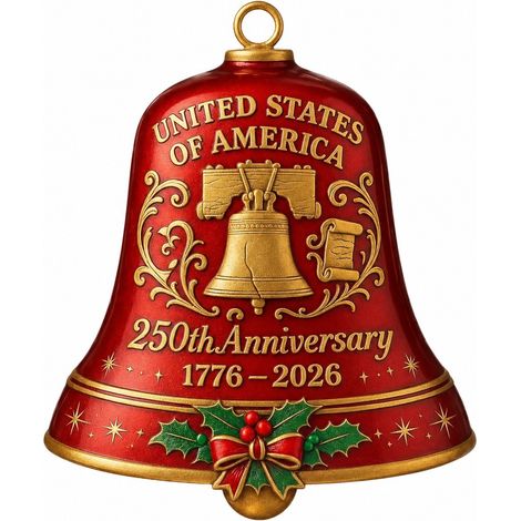 Cloche de Noël rouge, décoration de porte patriotique, à suspendre à l'intérieur ou à l'extérieur.