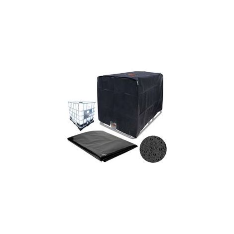 Bâche pour cuve 1000L – Tissu oxford 210D résistant – Protection anti-UV et anti-algues – Dimensions 120 x 100 x 116 cm – Couleur noire (1/5)