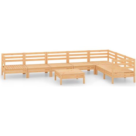 Set di mobili da giardino mobili da esterno 8 pezzi legno di pino massiccio 020017804