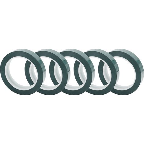Lot de 5 rubans adhésifs en polyester, ignifugés et résistants à la chaleur, pour appareils électriques, verts. (1/5)
