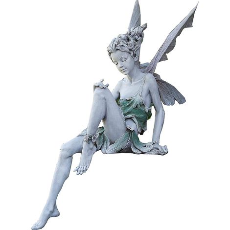 Figurines de Jardin Fée Elfes Assis 22cm Tudor Et Turek Fée Sculpture de Fée Exterieur Décoration de Jardin (1/5)