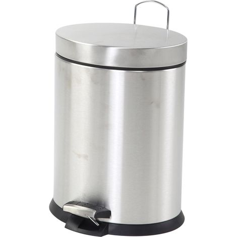 cestino bagno ovale in acciaio grigio 5 litri