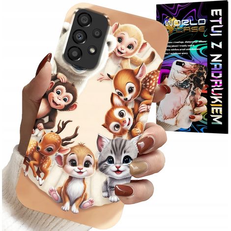 Custodia per Samsung A52 / A52S - retro per bambini con animali della foresta (1/5)