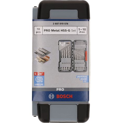 Bosch PRO Metal HSS-G Set de brocas espirales 18 piezas - 2607019578 (1/4)