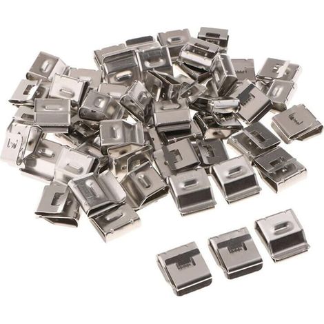 Clips de câble pour panneau , clip de bord, câble PV en acier inoxydable pour gestion des cordons électriques 20/30/50/100 pièces en option (1/5)