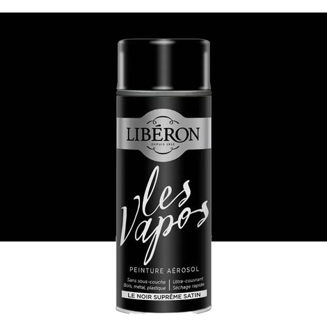 Peinture aérosol LIBÉRON Les Vapos Satin Le Noir Suprême 0,4 L (1/4)