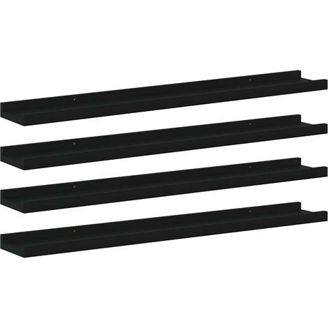 Maison Exclusive - Wandregale 4 Stk. Schwarz 80x9x3 cm