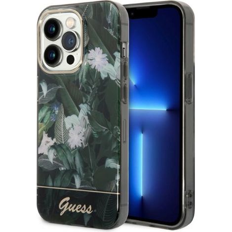 Funda rígida Guess GUHCP14XHGJGHA para iPhone 14 Pro Max de 6,7 pulgadas, color verde/verde, colección Jungle. (1/5)