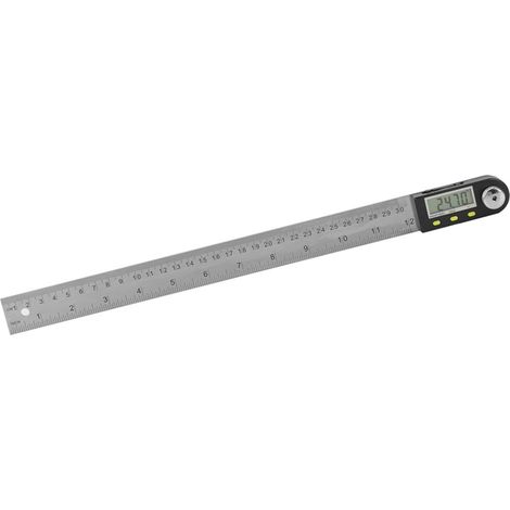 Rapporteur d'angle numérique 0-300 mm en acier inoxydable, inclinomètre électronique avec règle de mesure et guide d'onglet (1/5)
