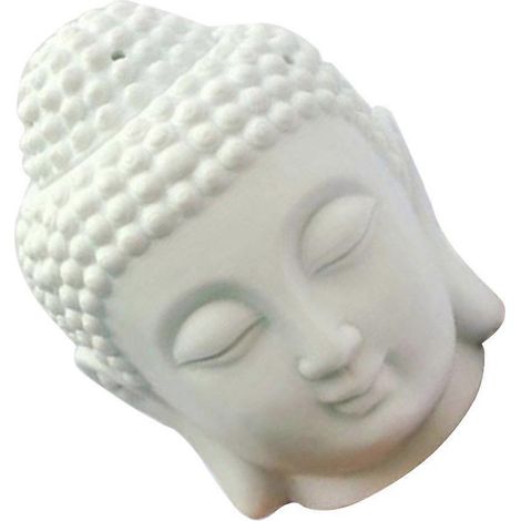 Bougie en céramique en forme de tête de Bouddha, compatible avec les fourneaux, 1 pièce, blanche (1/5)
