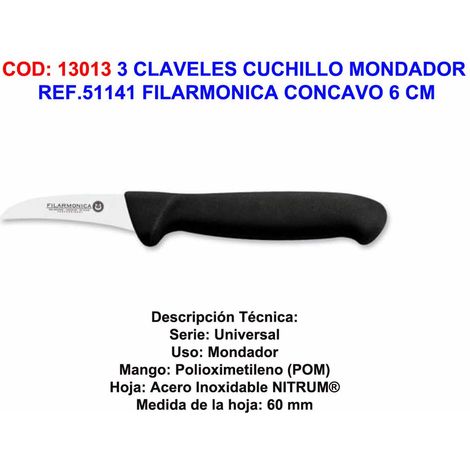 3 claveles cuchillo mondador ref.51141 filarmonica concavo 6 cm