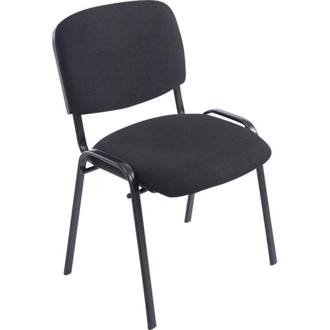 Chaise de visiteur XL Ken tissu Noir (1/8)