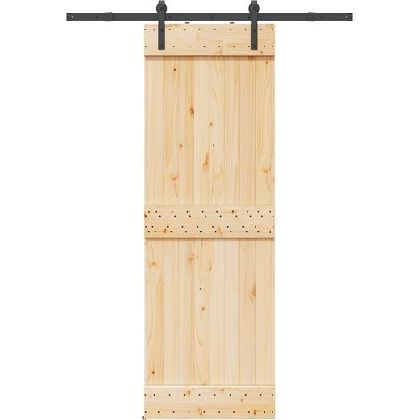 Puerta corredera con herrajes madera maciza de pino 70x210 cm vidaXL (1/5)