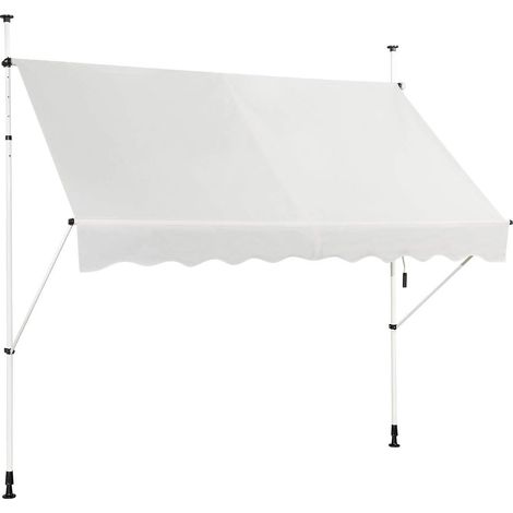 COSTWAY Toldo Protección Solar Toldo de Balcón Regulable en Altura 200-300 centímetros Toldo con Manivela para Jardín (Beige, 250cm) (1/5)