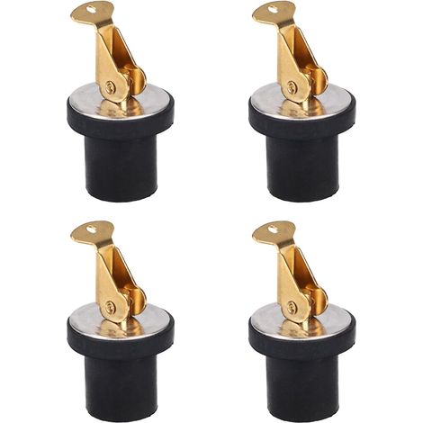 4pcs Bouchon de Vidange de Bateau, 19mm Laiton avec Fermeture à Pression en Caoutchouc pour Yachts Kayaks Réservoirs d'Appâts Bateaux Pêche Vivier et Applications Marines (1/5)