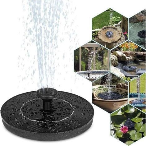 Solarbrunnenpumpe für den Außenbereich, 2,5 W schwimmender Solarbrunnen mit Batterie, 4 Düsen, Solarpumpe für Teiche im Freien (1/4)