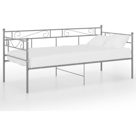 Maison Exclusive - Telaio Divano Letto Grigio in Metallo 90x200 cm (1/5)