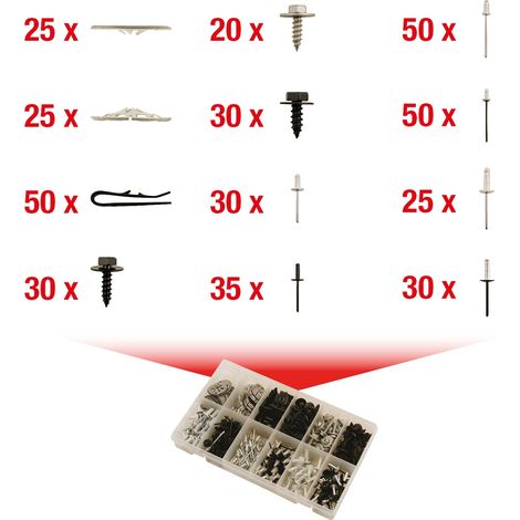 KS Tools Befestigungs-Clip-Satz - Schnellverschluss, 400-tlg