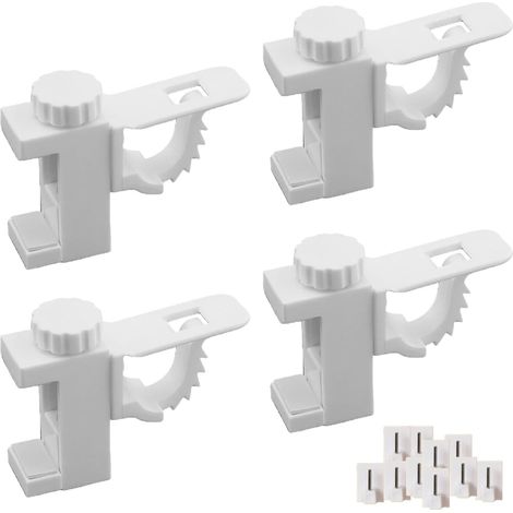 4 Pièces Support Tringle Rideau Dressing, Support Tringle Rideaux sans Percage,Barre Transversale Réglableen ABS, pour Mon Dressing,Salle de Maquillage, Bureau, étagères ou Plan de Travail