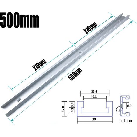 Coulisseur à rainure en T, rainure en T type 30, coulisseau à rainure en T, bloc coulissant à rainure en T, écrou coulissant spécial pour le travail du bois, 500 mm/rainure, argenté, T30, bloc couliss (1/5)