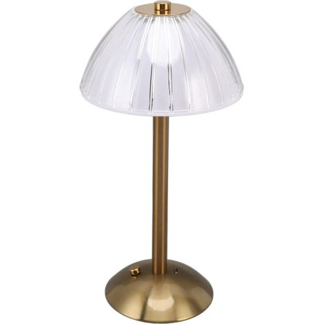 Lampada da tavolo a LED in stile industriale, lampada da scrivania rustica ricaricabile tramite USB, luce notturna da comodino con 3 livelli di intensità luminosa regolabili in continuo e dimmer a sen (1/5)