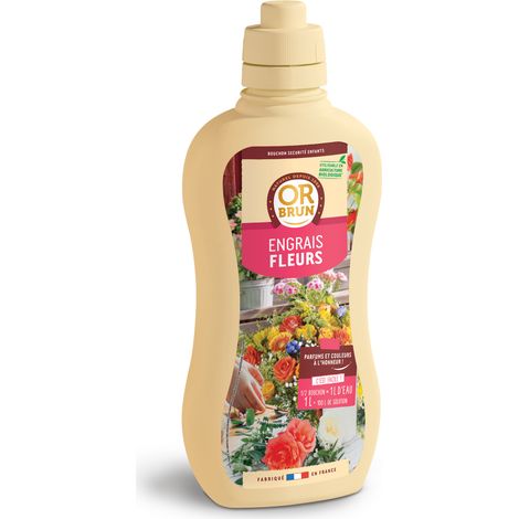 OR BRUN Engrais Fleurs - 1L - Renforce Les Plantes & Améliore La Floraison - Fabriqué En France - Utilisable En Agriculture Biologique OBRECLFLEURS1 (1/5)