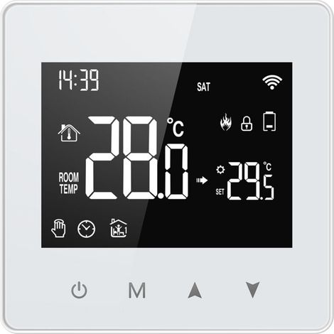 Tuya Smart-Thermostat, batteriebetriebener Temperaturregler für Wasser- und Gasthermen mit geringem Stromverbrauch, programmierbares LCD-Display