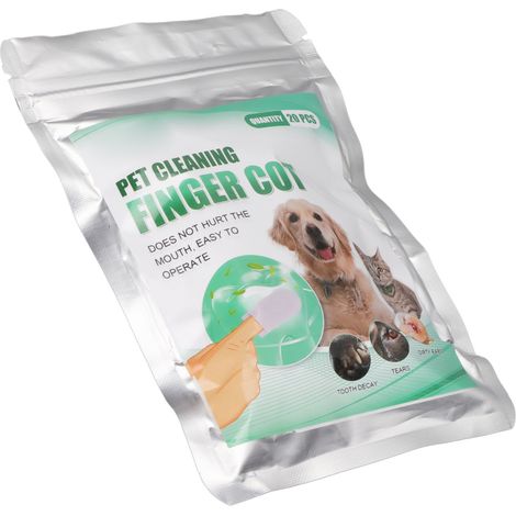 Lot de 20 lingettes dentaires pour chiens et chats, réduisant la plaque dentaire et le tartre. (1/5)