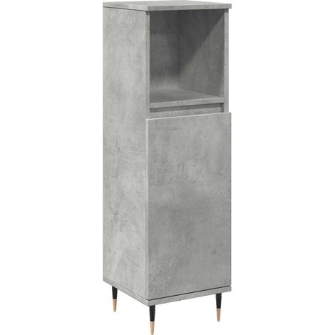 Armario de baño con estante abierto 30 x 30 x 100 cm estilo industrial madera de hormigón gris 020051084 (1/5)