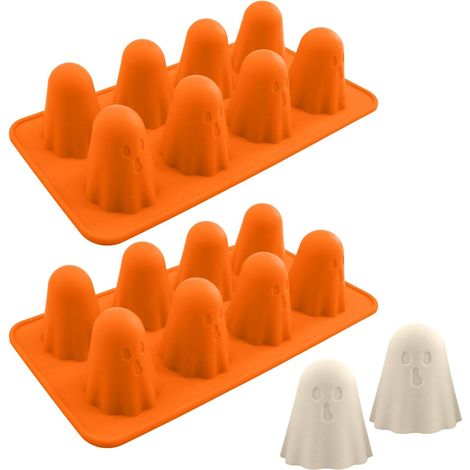 Set mit 2 Geister-Silikonformen, Silikonformen für Schokolade, Süßigkeiten, Kürbis, (1/3)
