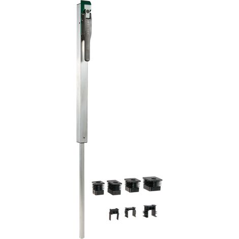 Locinox – Verrou de sol intégré en aluminium pour portails jusqu'à 3 mm – Réglage hauteur 100 mm – Longueur verrouillage 120 mm – Poignée acier surmoulé