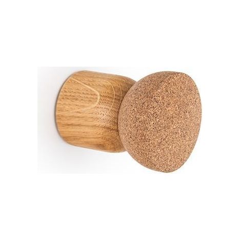 Patère Piece - talla 38x72mm. Chêne + Liège naturel