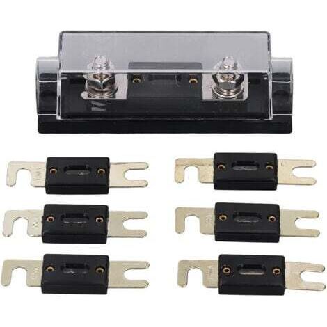Porte-fusible 250A 48V, Surface plaquée or, couvercle Transparent, porte-fusible en ligne pour voiture RV (1/5)