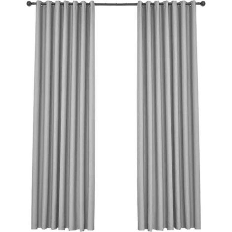 Rideaux Occultants Isolants Thermiques - Design Moderne à Oeillets - Gris Clair 132x240 cm