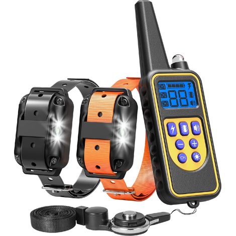 Hundetrainingshalsband, Hundeschockhalsband mit Fernbedienung für kleine, mittelgroße und große Hunde, wasserdichtes elektronisches Hundehalsband, leichter Schock, Vibrationssignalton