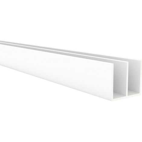 Perfil doble U De aluminio Acabado blanco Dimensiones 20181000mm Longitud del perfil 1 metro Espesor 1 mm 1 unidad (1/5)