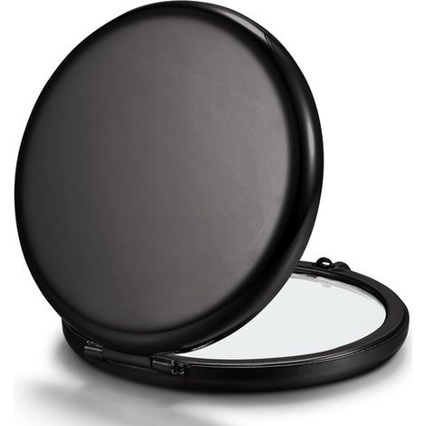Miroir de Maquillage Double Face, or Rose, Noir, Grossissement X1/x2, de Poche, en Métal, Portable, Perfect pour le Maquillage, les Voyages et les (1/5)
