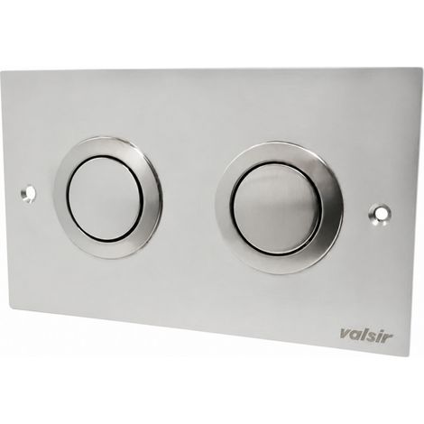PLAQUE DE COMMANDE PNEUMATIQUE INOX DOUBLE POUSSOIR POUR WC ENCASTRE WINNER - VALSIR (1/2)