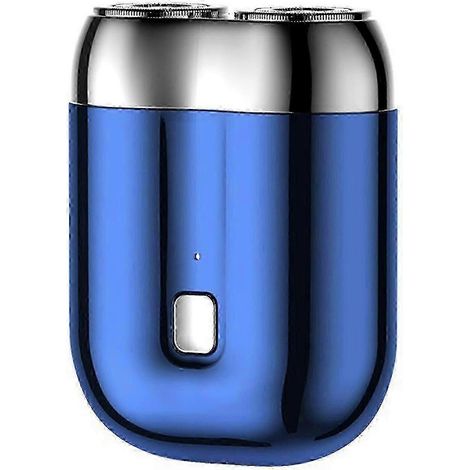 Rasoir électrique double tête pour hommes - Mini rasoir USB, portable, lavable (bleu) (1/5)