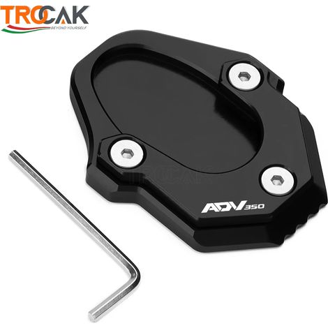 (Noir) Compatible avec HONDA ADV 350 ADV350 2021 2022 Béquille latérale, extension de béquille, plaque de support, usinée CNC F maxpower (1/4)